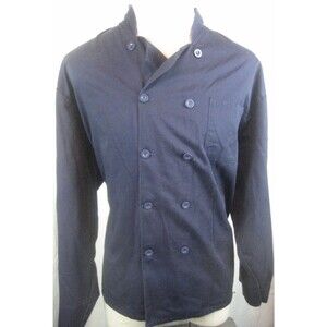 Happy Chef Black LS Cotton/Poly Chef's Double Breasted Tunic sz 2XL